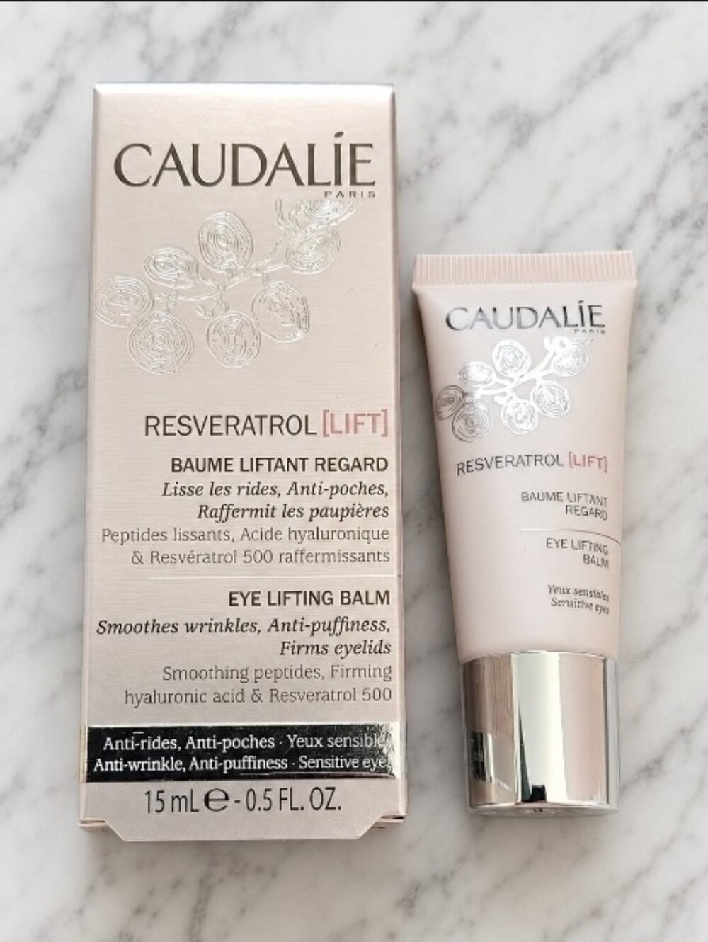 Caudalie Resveratrol Lift EYE LIFTING BALM Smooths Firms .5 oz/15ml NIB!